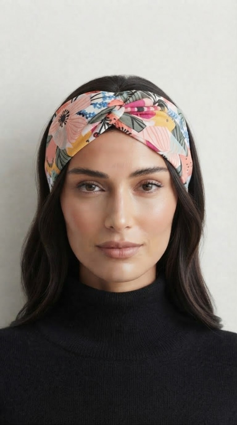 هدبند پارچه ای گلدار (اورجینال کالکشن بهاره برند Accessories آلمان)