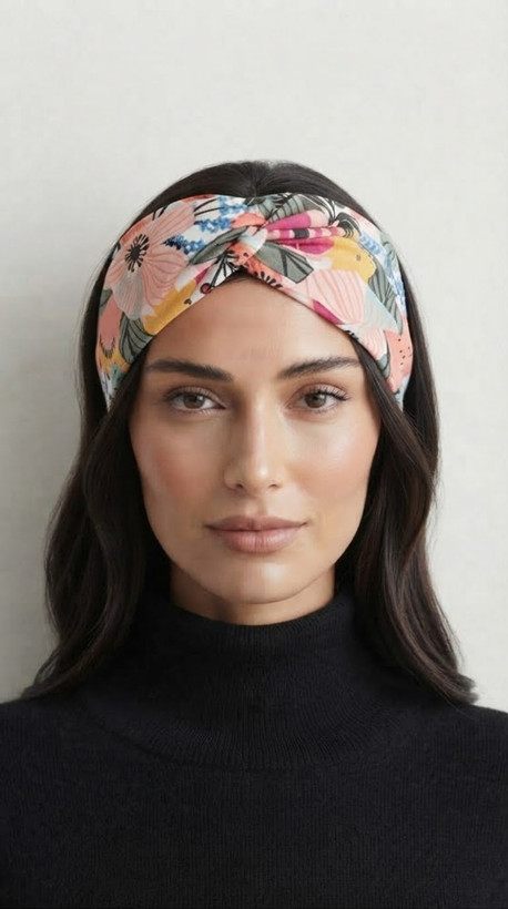 هدبند پارچه ای گلدار (اورجینال کالکشن بهاره برند Accessories آلمان)