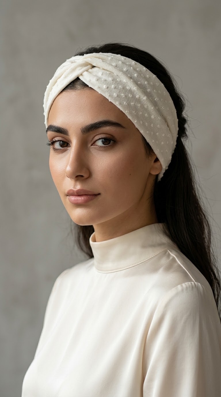هدبند پارچه ای خال خالی کالکشن بهاره (برند اورجینال Accessories آلمان)