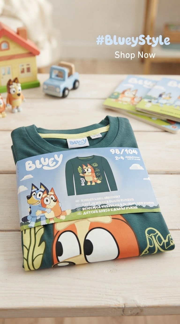 بلوز آستین بلند بچه گانه پسرانه اورجینال برند Bluey آلمان