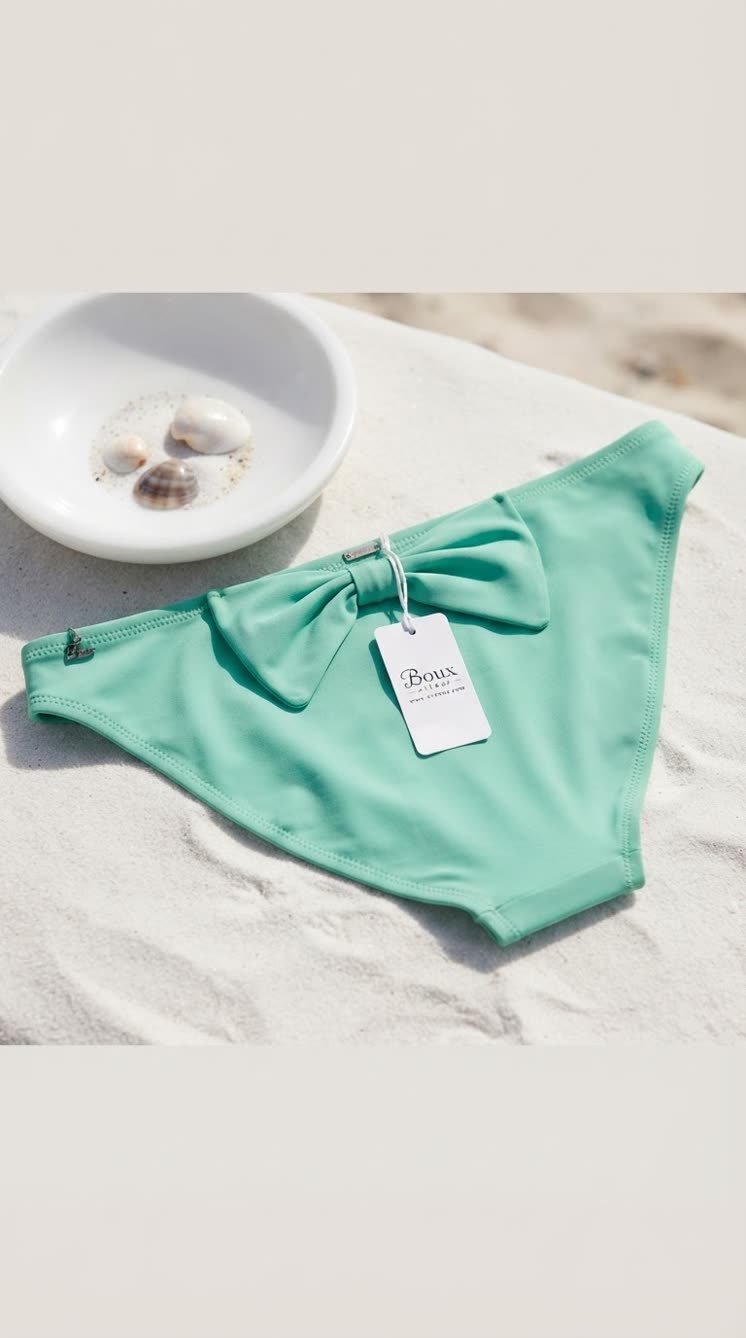 شورت مایو  برند لوکس Boux Avenue انگلستان 💎 مدل Lanzarote Bow Back Brief رنگ Jade