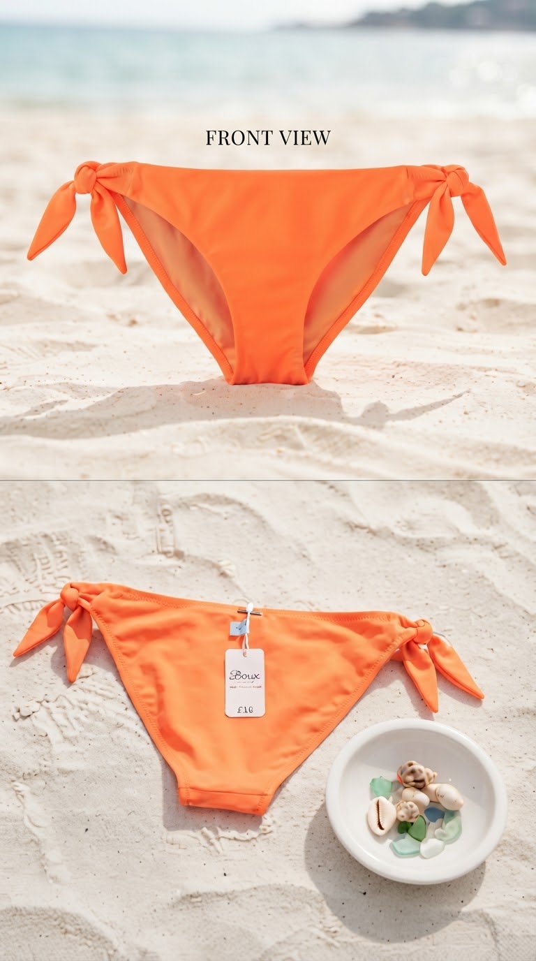 شورت مایو برند لوکس Boux Avenue کشور انگلستان 💎مدل Santiago Tie Side Brief رنگ نارنجی (Neon Orange)