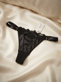 شورت گیپور و ساتن بنددار برند لوکس Boux Avenue کشور انگلستان💎 مدل Thong رنگ Black