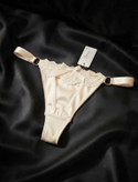 شورت گیپور و ساتن بنددار Boux Avenue مدل Thong رنگ Ivory