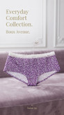 شورت نخی طرحدار برند Boux Avenue انگلستان 💎 مدل Cotton Print Short رنگ floral purple mix