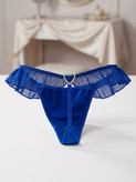 شورت لاکچری لامبادا از برند لوکس Boux Avenue انگلستان💎 مدل Lucilla Satin Chiffon String رنگ Blue Cobalt
