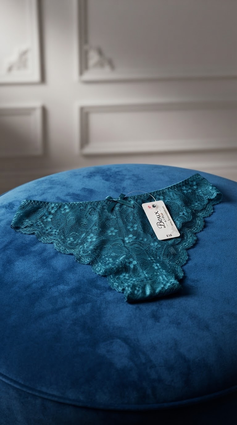 شورت تمام دانتل برند لوکس Boux Avenue انگلستان 💎مدل Chloe Lace Thong در رنگ خاص Teal