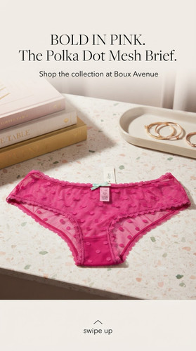 شورت توری توپ مخملی برند لوکس Boux Avenue💎 مدل Molly Spotty Mesh Shortie رنگ Pink Mix