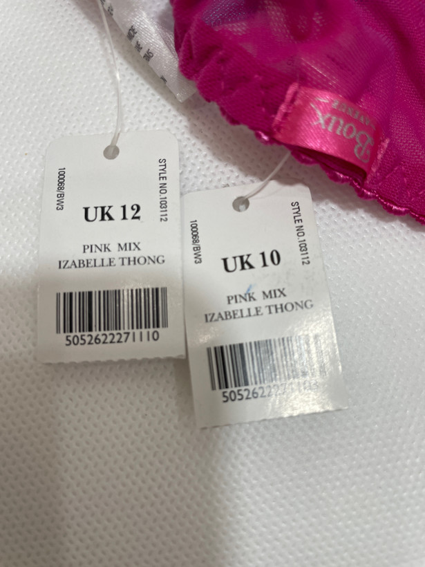 شورت تور دانتل لامبادا Thong برند لوکس Boux Avenue انگلستان💎 مدل Izabella Thong رنگ Pink Mix Turquoise