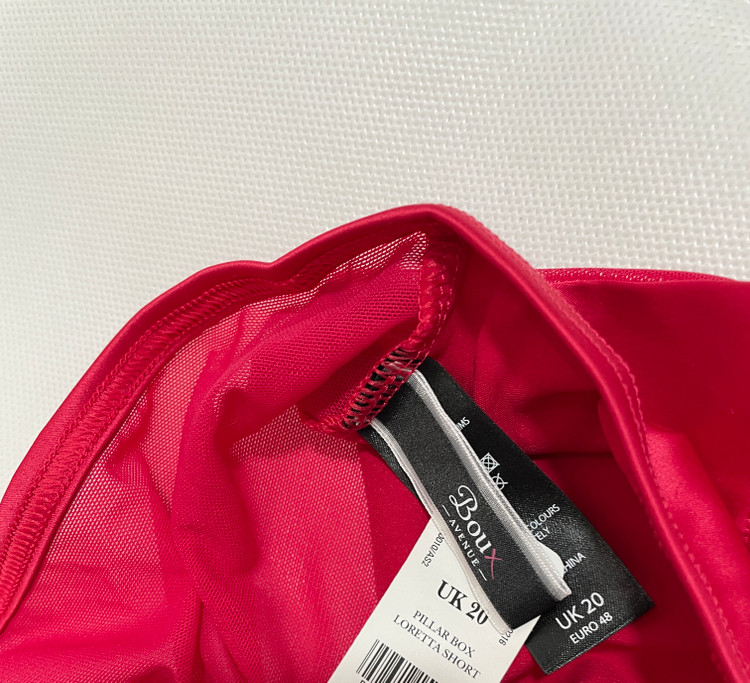 ۴ رنگ جذاب از شورت های فاق بلند ترکیبی ساتن براق و تور برند لوکس Boux Avenue انگلستان💎 مدل Loretta High Waisted رنگ Pillar Box Red و Dusty Pink