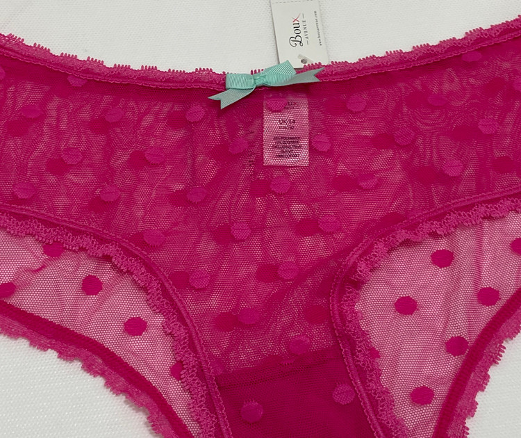 شورت توری توپ مخملی برند لوکس Boux Avenue💎 مدل Molly Spotty Mesh Shortie رنگ Pink Mix