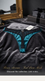 شورت لاکچری لامبادا ساتن و گیپور از برند لوکس Boux Avenue کشور انگلستان💎 مدل Thong / Brief رنگ Teal Mix سبز کبود