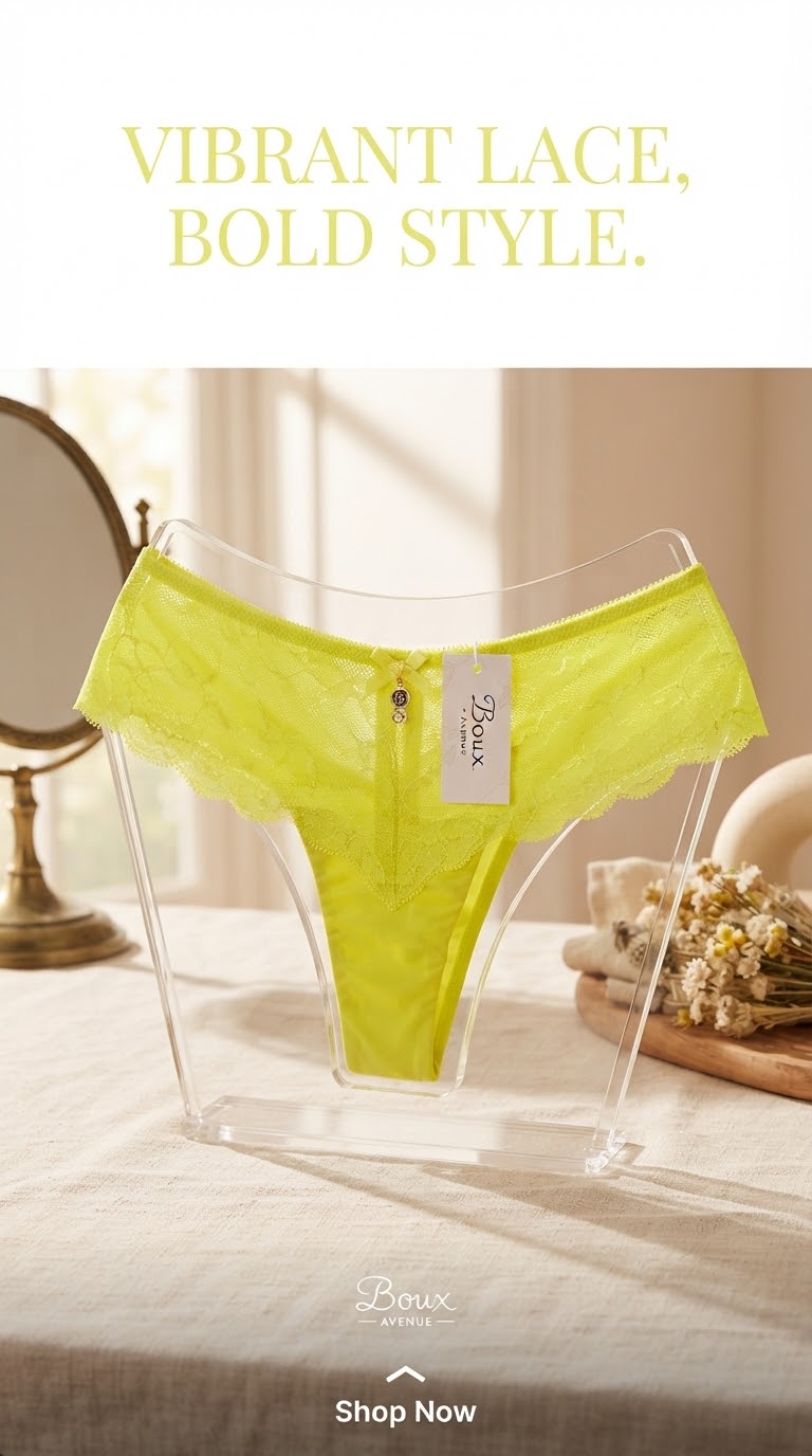 شورت دانتل با ساتن ظریف غیربراق و نازک از برند لوکس Boux Avenue انگلستان💎 مدل Belle Lace رنگ Mustard خردلی جیغ روشن