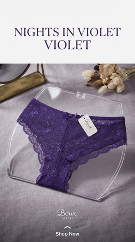 شورت تمام دانتل فوق لطیف و ضد حساسیت از برند لوکس Boux Avenue انگلستان💎 مدل Chloe Lace رنگ Violet بنفش