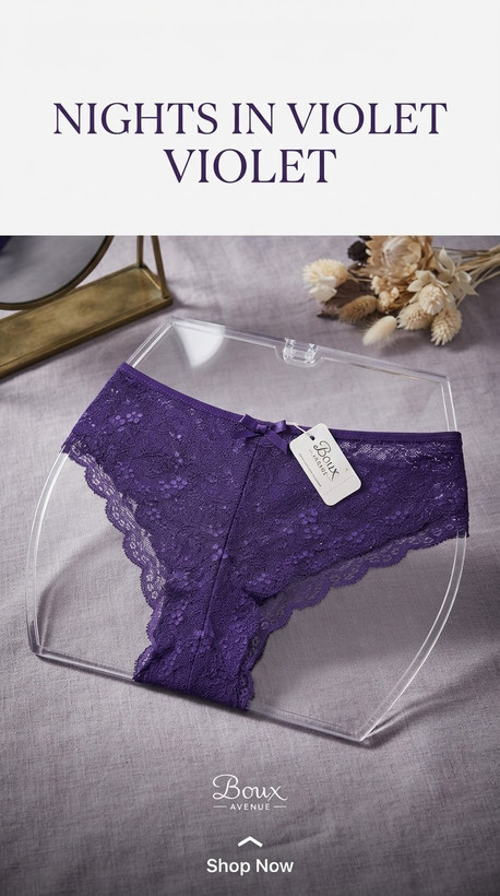 شورت تمام دانتل فوق لطیف و ضد حساسیت از برند لوکس Boux Avenue انگلستان💎 مدل Chloe Lace رنگ Violet بنفش