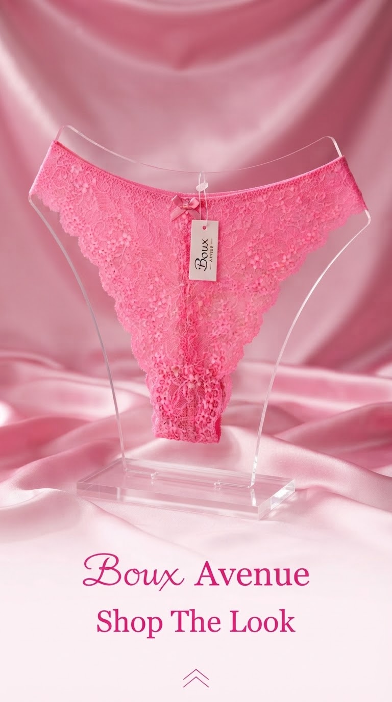 شورت تمام دانتل فوق لطیف و ضد حساسیت از برند لوکس Boux Avenue انگلستان💎 مدل Chloe Lace Thong رنگ Neon Pink