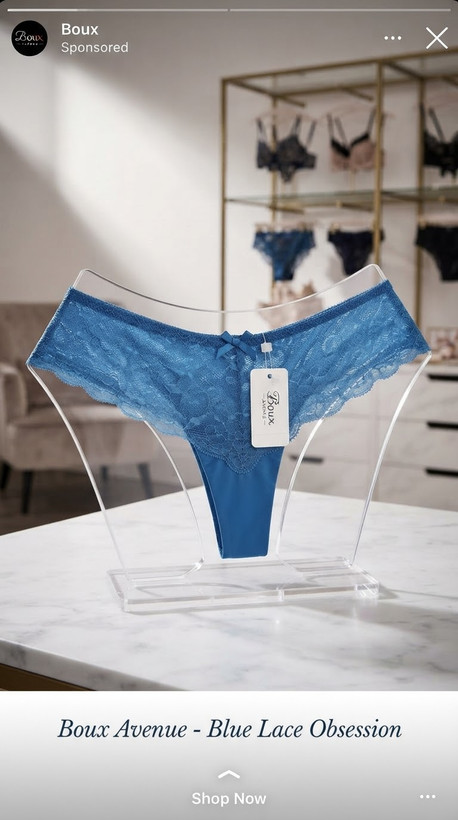 شورت لامبادا تور و دانتل از برند لوکس Boux Avenue انگلستان💎مدل Belle Lace رنگ Aqua