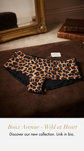 مایوشورت/ شورت طرح پلنگی (لئوپارد) از برند لوکس Boux Avenue انگلستان💎 مدل Leopard Print رنگ پلنگی