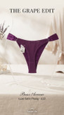 شورت لاکچری لامبادا ساتن و تور دانتل از برند لوکس Boux Avenue انگلستان💎مدل Jen Thong رنگ Grape بنفش انگوری