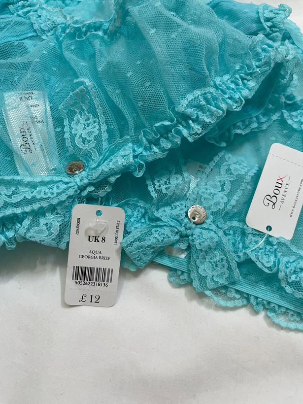 شورت تور فانتزی از برند لوکس Boux Avenue انگلستان💎 مدل Georgia Brief رنگ Aqua آبی فیروزه ای روشن