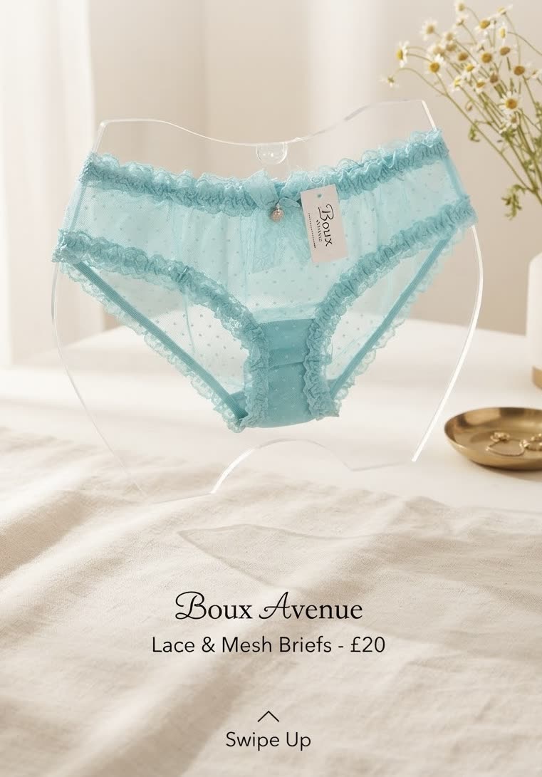 شورت تور فانتزی از برند لوکس Boux Avenue انگلستان💎 مدل Georgia Brief رنگ Aqua آبی فیروزه ای روشن
