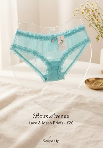 شورت تور فانتزی از برند لوکس Boux Avenue انگلستان💎 مدل Georgia Brief رنگ Aqua آبی فیروزه ای روشن