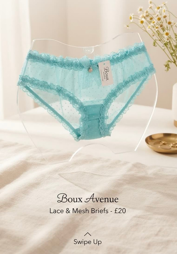 شورت تور فانتزی از برند لوکس Boux Avenue انگلستان💎 مدل Georgia Brief رنگ Aqua آبی فیروزه ای روشن