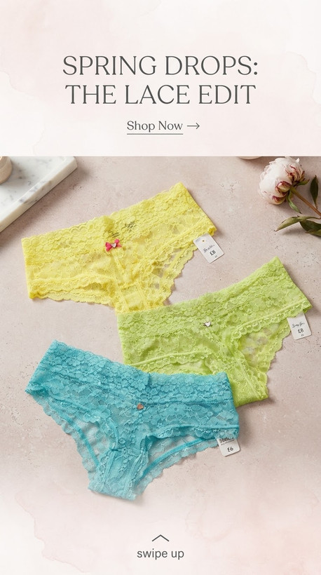 سری شورت های تور دانتل مدل فاق بلند و مدل لامبادا از برند لوکس Boux Avenue انگلستان💎 مدل Lia Lacey Thong رنگ Citrus و Neon Yellow
