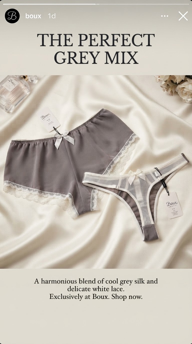 ست ۲ تایی شورت لاکچری از برند لوکس Boux Avenue انگلستان💎خاکستری سفید مدل Chantal سایز ۳۴ و ۳۶ ایران