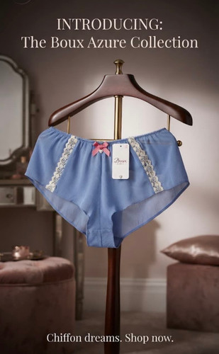 شورت حریر مدل فرانسوی / فانتزی لطیف (French Knicker) از برند لوکس Boux Avenue انگلستان💎 سایز ۳۶-۳۸ رنگ آبی ملایم خاص
