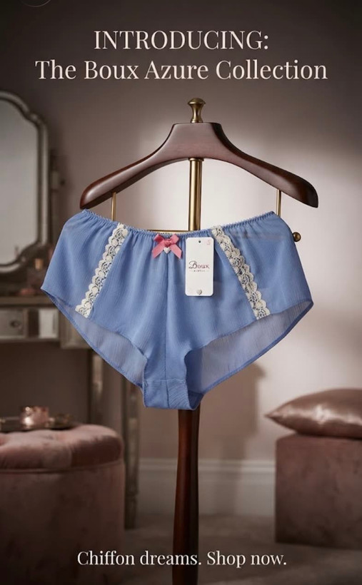 شورت حریر مدل فرانسوی / فانتزی لطیف (French Knicker) از برند لوکس Boux Avenue انگلستان💎 سایز ۳۶-۳۸ رنگ آبی ملایم خاص