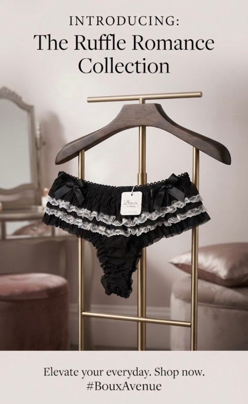 شورت زنانه مدل فانتزی، چیندار و پرچین (Ruffle Brief) سفید مشکی برند لوکس Boux Avenue انگلستان💎 سایز ۴۰-۴۲ و ۴۲-۴۴ ایران