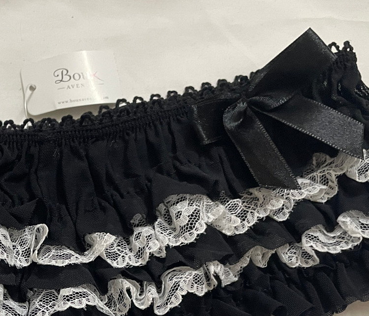 شورت زنانه مدل فانتزی، چیندار و پرچین (Ruffle Brief) سفید مشکی برند لوکس Boux Avenue انگلستان💎 سایز ۴۰-۴۲ و ۴۲-۴۴ ایران