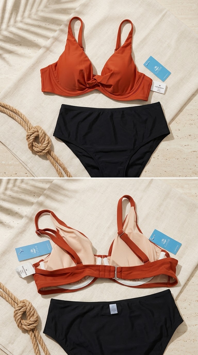 بیکینی آجری مشکی از برند اورجینال CUPSHE انگلستان💎 سایز M