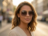 عینک آفتابی زنانه برند اورجینال SIX آلمان - اورسایز مربع بدون لبه