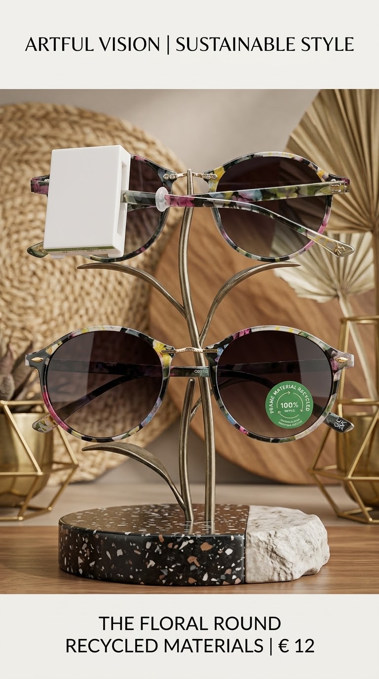 عینک آفتابی زنانه برند Accessories آلمان – مدل فریم گرد گل‌دار