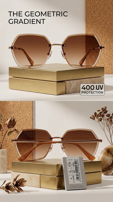 عینک آفتابی زنانه برند Accessories آلمان – مدل هندسی فریملس