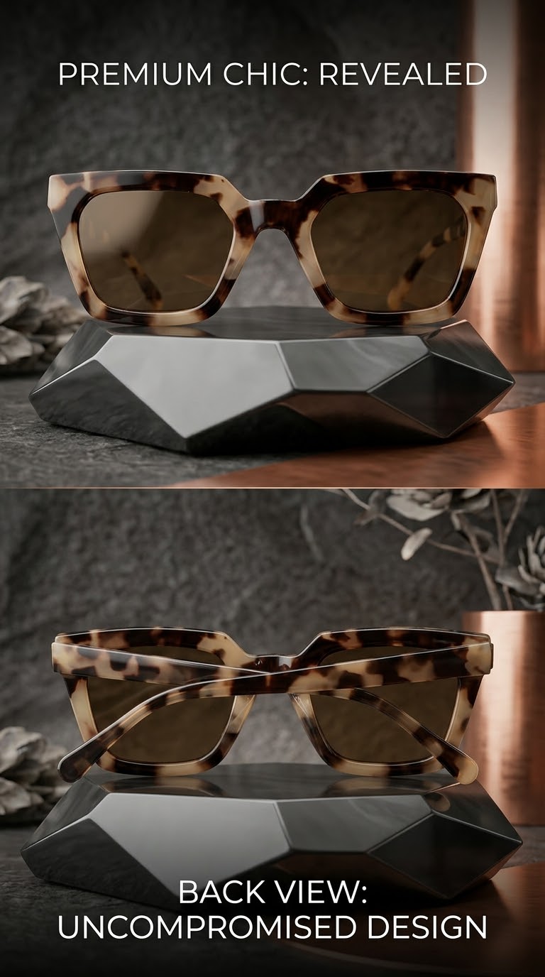 عینک آفتابی زنانه برند Accessories کشور آلمان - مدل هگزاگونال / مربعی هندسی طرح لاک‌پشتی