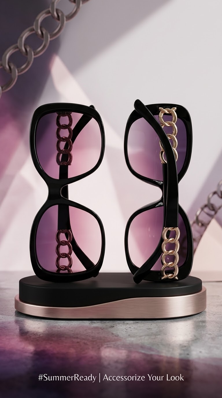 عینک آفتابی زنانه برند اورجینال Accessories آلمان- دسته زنجیری